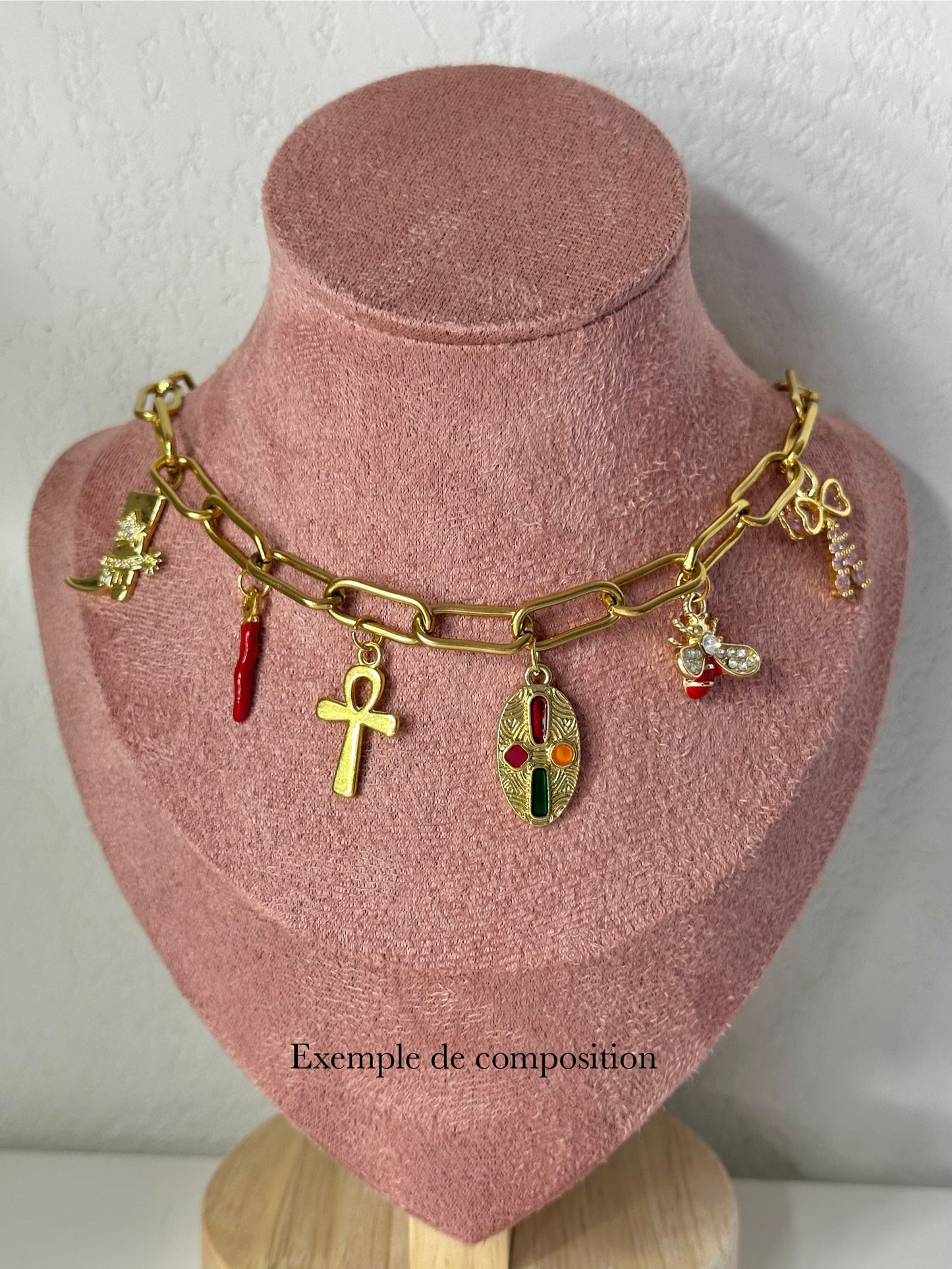 COLLIER personnalisable à breloques doré