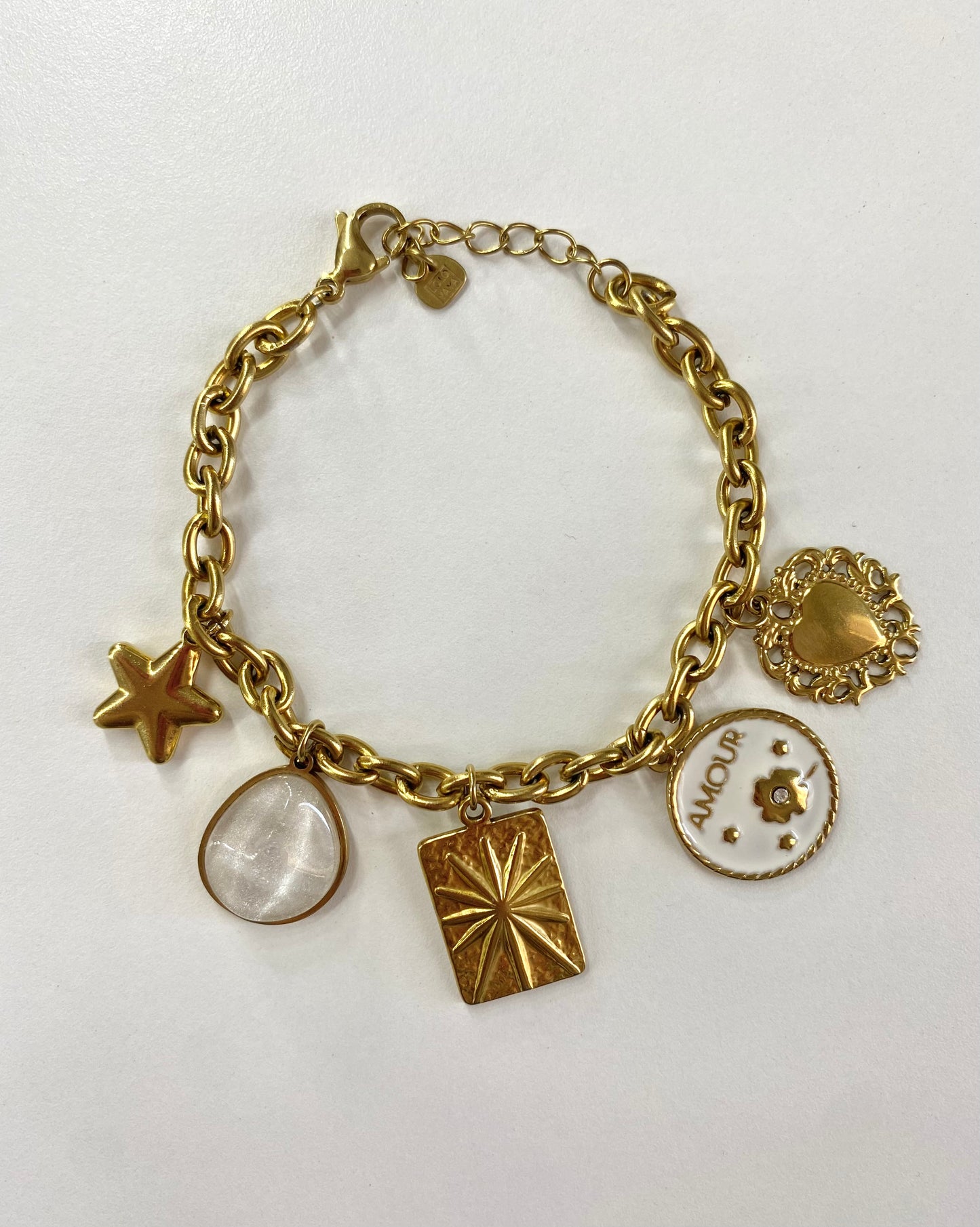 BRACELET personnalisable à breloques dorées