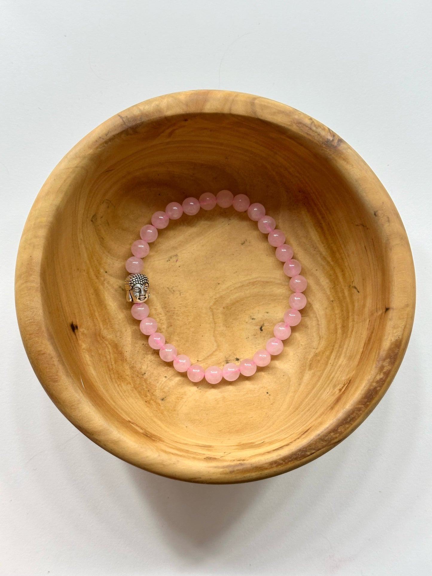 Bracelet Quartz Rose & Bouddha 6mm