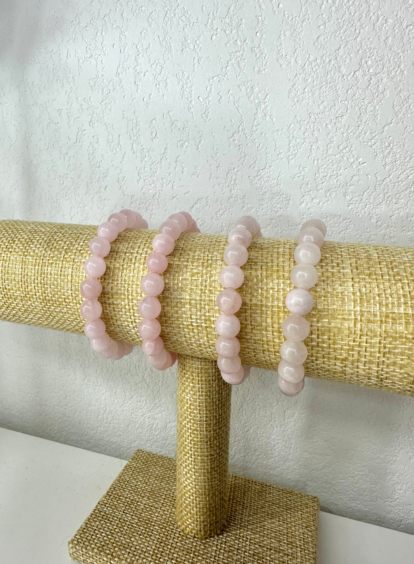 Bracelet Quartz rose 8mm Qualité AA