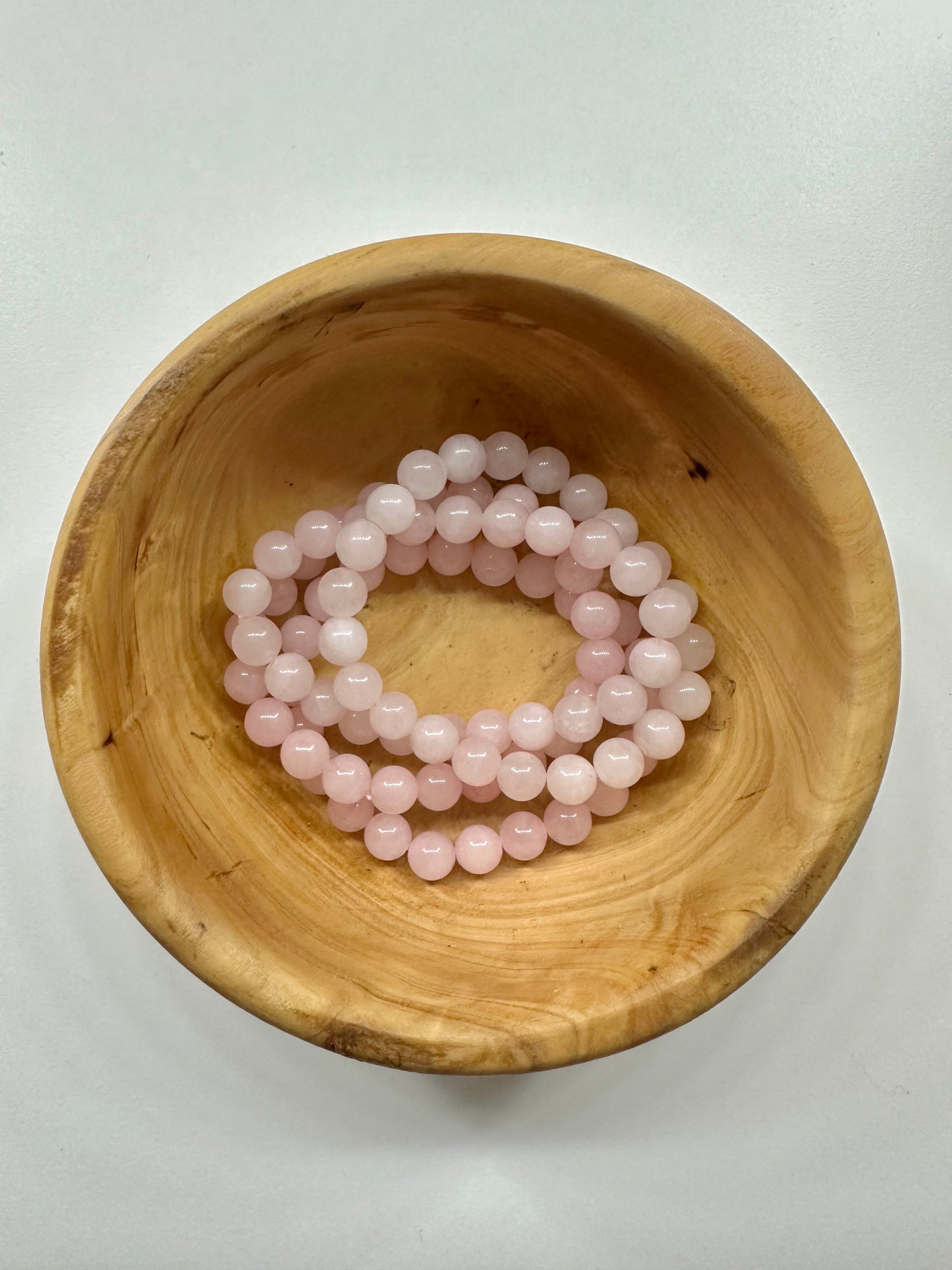 Bracelet Quartz rose 8mm Qualité AA